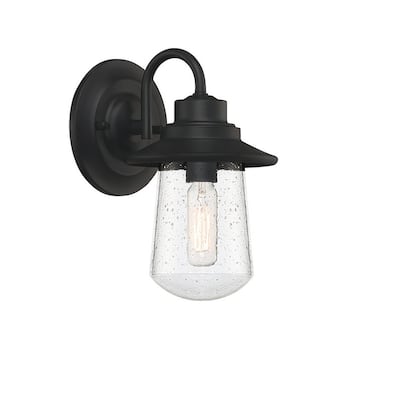 Kecil Matte Black 1-light Outdoor Wall Lantern by Havenside Home