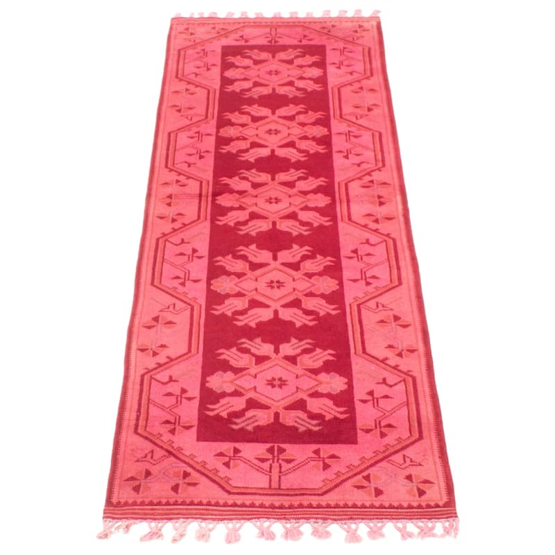 ECARPETGALLERY Hand-knotted Color Transition Red Wool Rug - 2'8 x 8'4