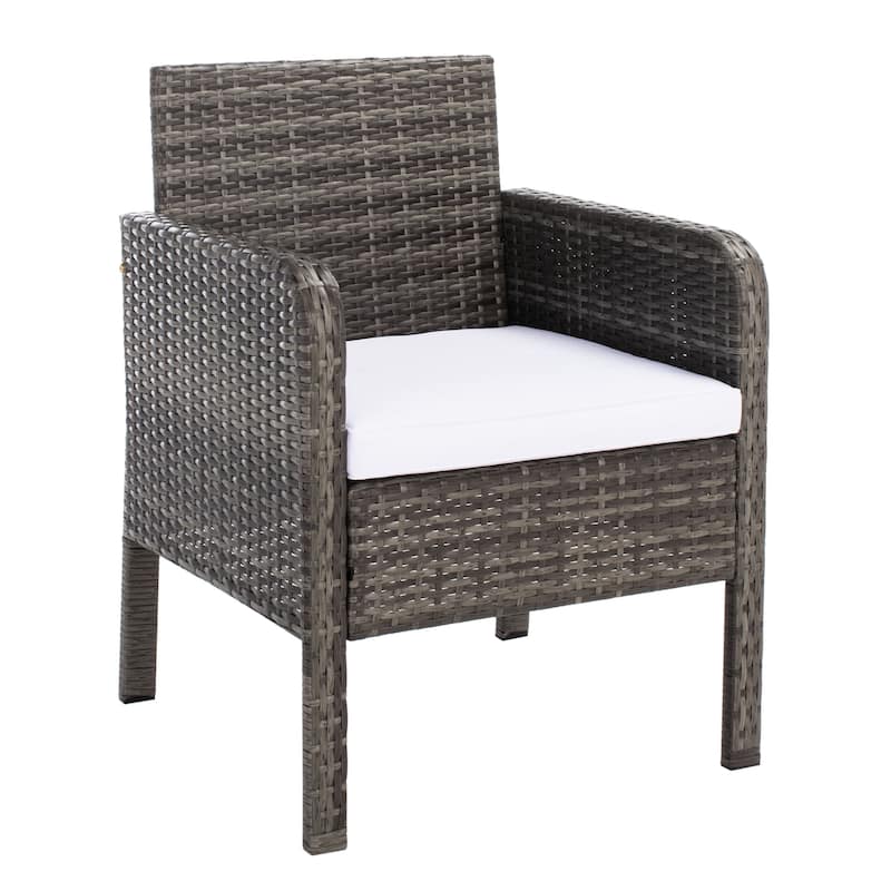 SAFAVIEH Outdoor Aboka Wicker/ Steel 4-piece Patio Conversation Set