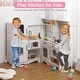 preview thumbnail 5 of 3, Wooden Corner Play Kitchen Set,Pretend Cooking Toys for Kids