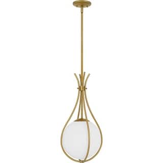 Aged Brass One Light Mini Pendant from the Quoizel Pendant Collection