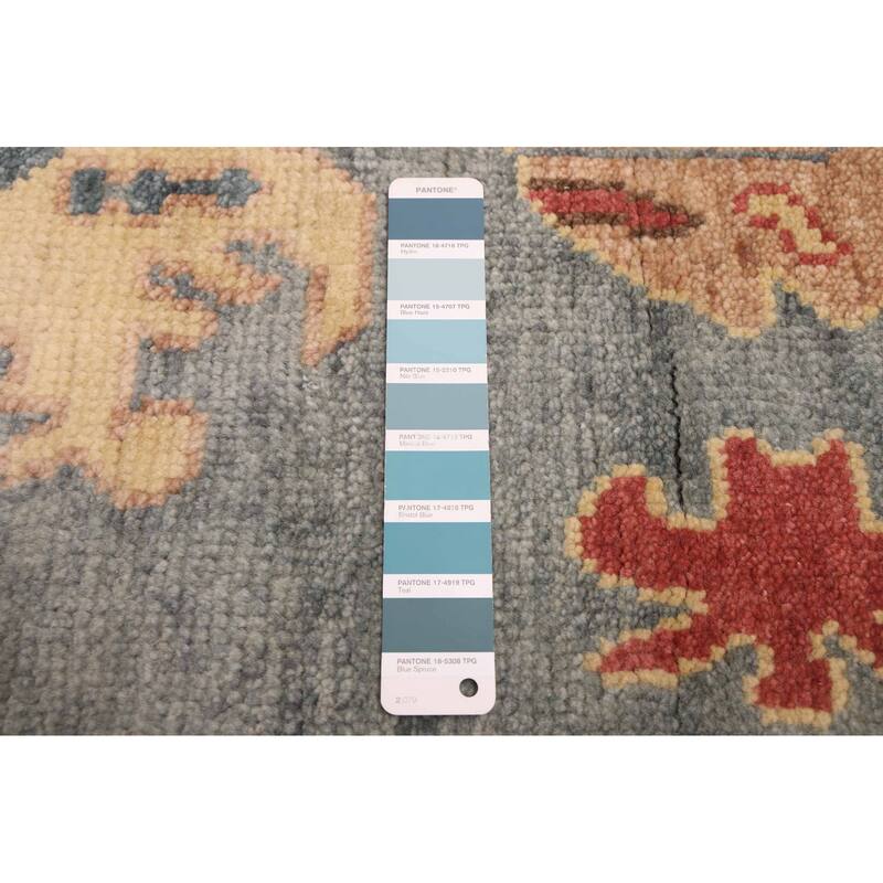 ECARPETGALLERY Hand-knotted Modern Oushak Light Denim Blue Wool Rug - 8'1 x 10'0
