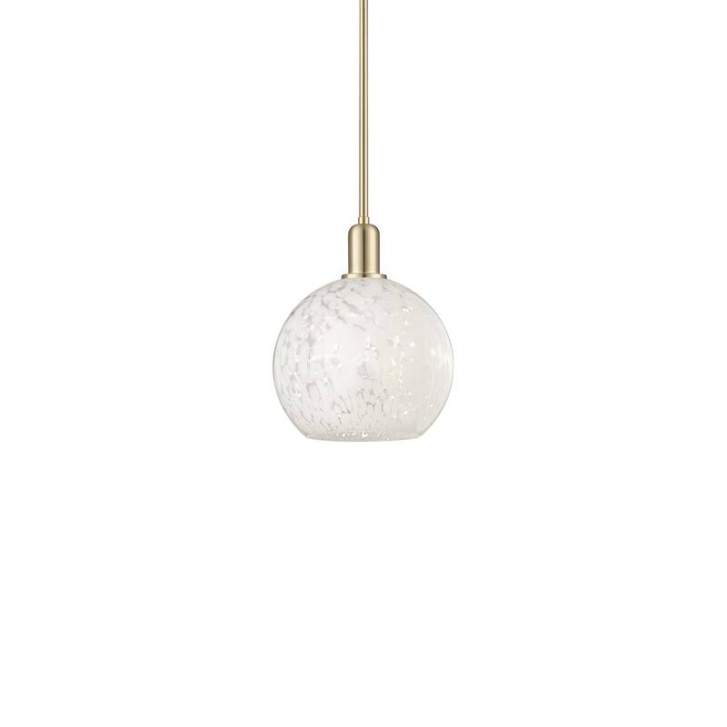 Innovations Lighting 716-1S-13-10 White Mouchette Pendant White - Champagne Bronze / White Mouchette
