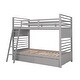preview thumbnail 9 of 56, Multifunction Twin over Twin Wood Bunk Bed With Two Drawers and Solid Wood