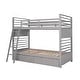 preview thumbnail 27 of 26, Twin Over Twin Wood Bunk Bed with Storage Drawers and Headboard