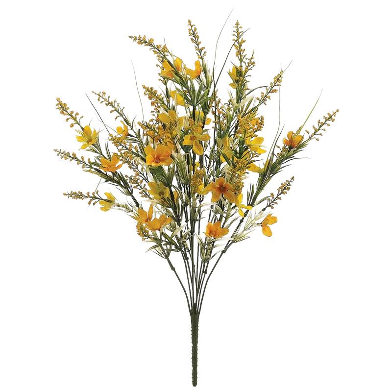 Cosmos and Astilbe Artificial Floral Spray - 22" - Yellow