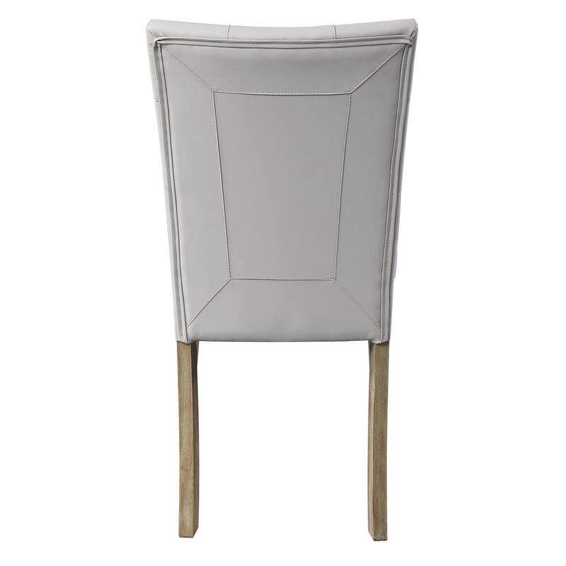 Grey and Oak Tufted Back Side Chairs (Set of 2)