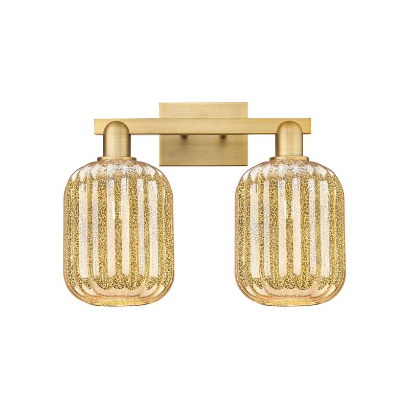 Innovations Lighting 716-2W-14-16-7 Preston Vanity Preston 2 Light 16" - Brushed Brass / Mercury