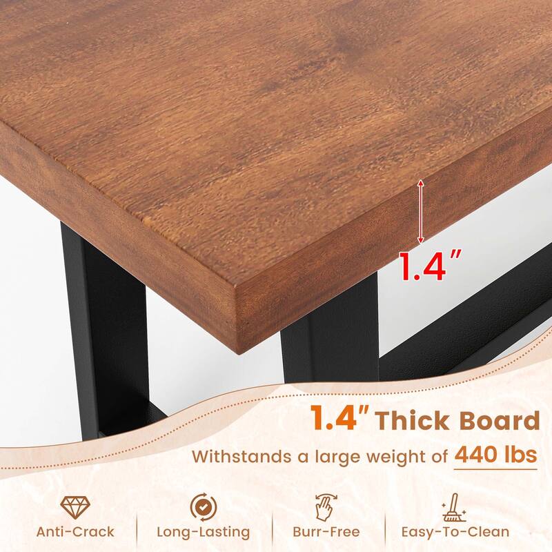 Costway 1/2 PCS 60" Dining Bench 3 Person Entryway Shoe Bench with