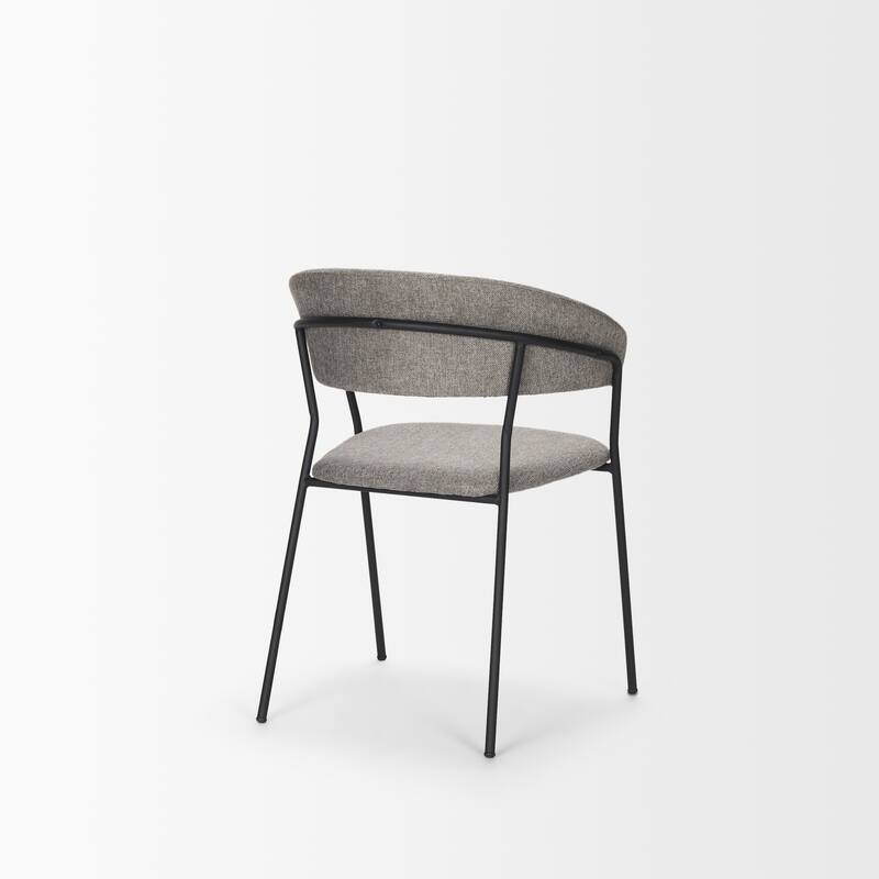 Carolyn Dining Chair w/ Gray Fabric & Matte Black Metal