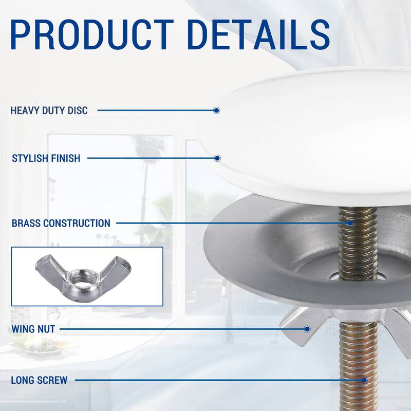 WOWOW Sink Hole Cover Fits 0.31 to 1.89" Holes, Easy Install