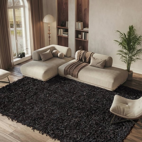 slide 2 of 179, SAFAVIEH Handmade Leather Shag Carlijn Modern Decorative Rug
