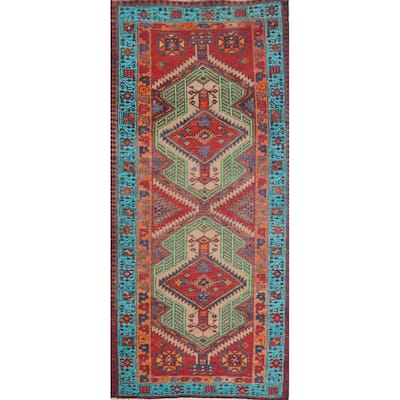Hand Knotted Oriental 100% Wool Carpet Traditional Tribal Multi-Colored Ardebil Runner Rug - 7' 4'' X 3' 4''
