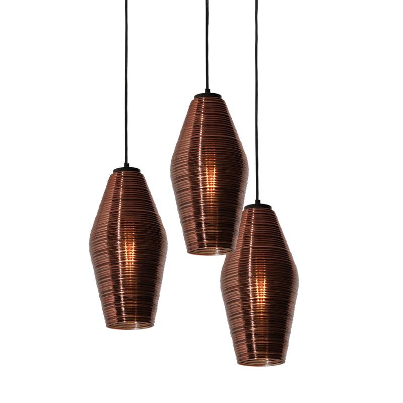 AFX MLAP13RND3 Mila 3 Light 18" Wide Multi Light Pendant - Black / Copper