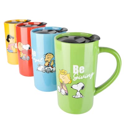 Peanuts 4 Pack 18OZ Travel Cup w/ Lid
