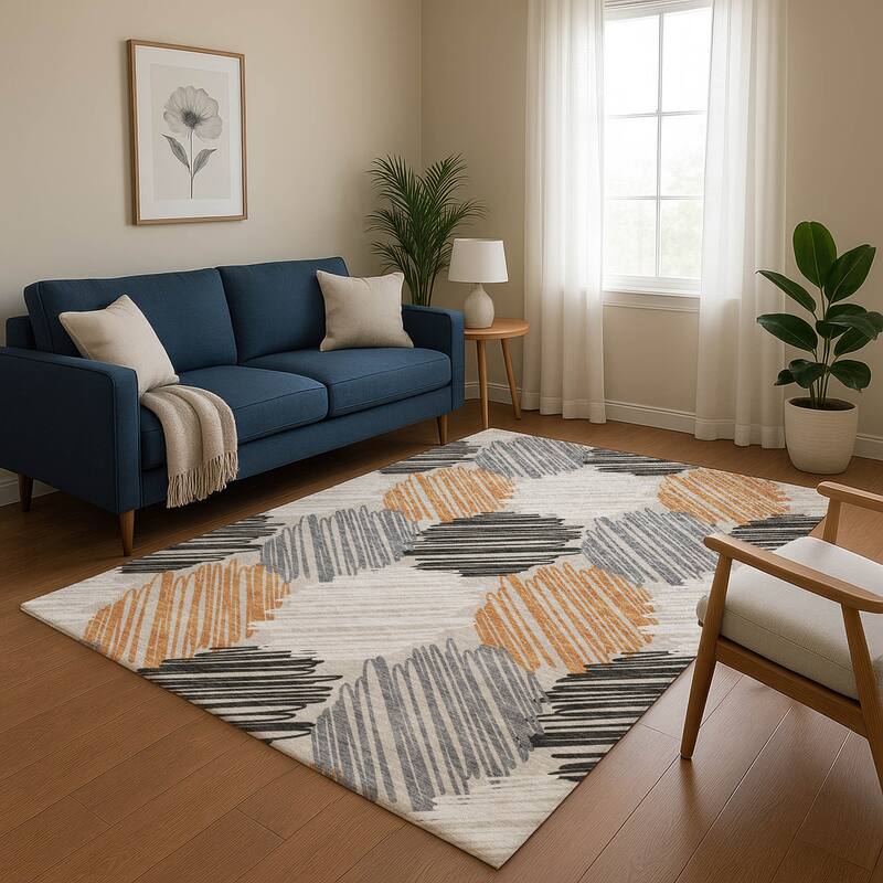 Premium Washable Super Soft Casual Contemporary Mayfield Rug - Copper - 3' x 5'