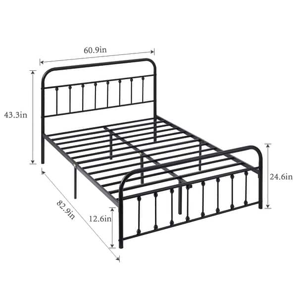 Javlergo Modern Platform Bed Frame Twin/Full/Queen/King Size Metal Bed with Headboard and