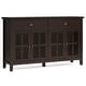 preview thumbnail 22 of 40, WYNDENHALL Stratford 60" Wide Solid Wood Transitional Large 4 Door Sideboard Buffet -  17"d x 60"w x 34"h