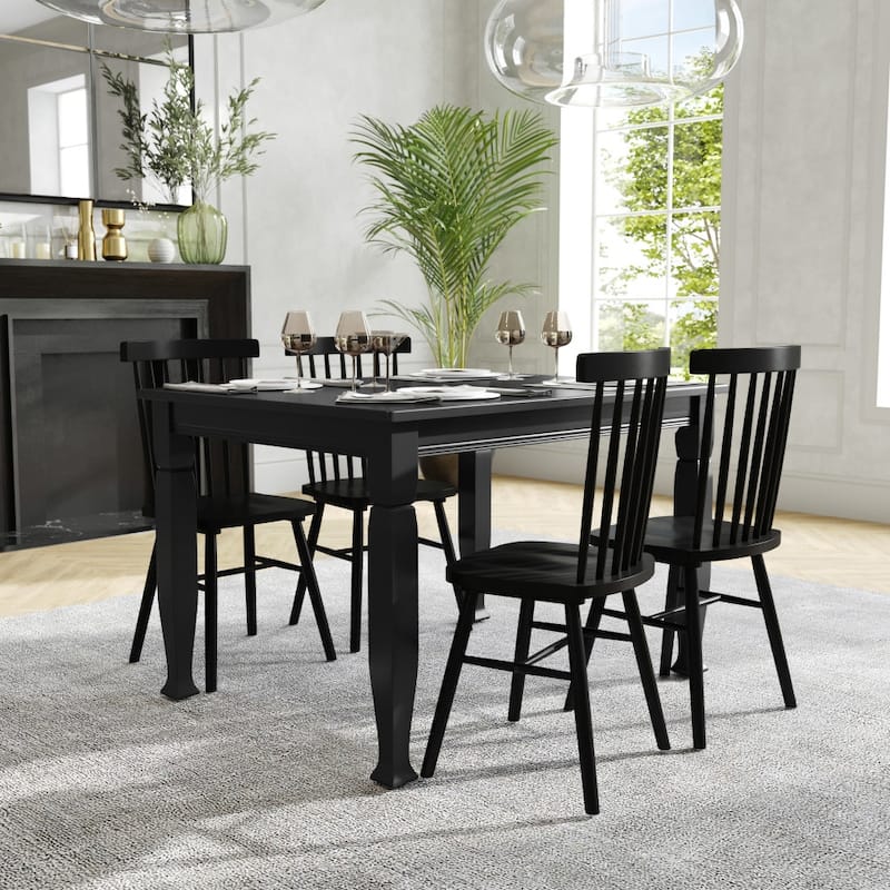Solid Wood Commercial Grade Dining Table with Turned Legs - 47"D x 36.25"W x 30.25"H