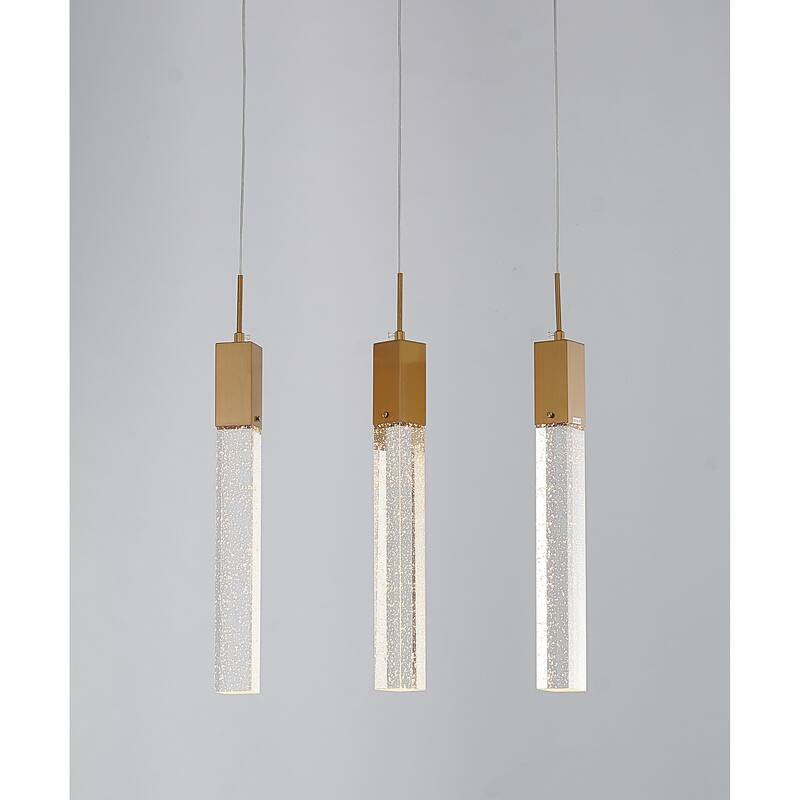 Gold Island Lighting With Clear Bubble Block Crystals Bed Bath