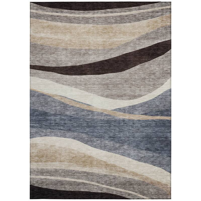 HomeRoots Abstract Transitional Rectangle Outdoor Rug