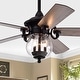 Anisma Anna 28 Inch Mid-Century Modern Style Lighted Ceiling Fan with Remote - Black