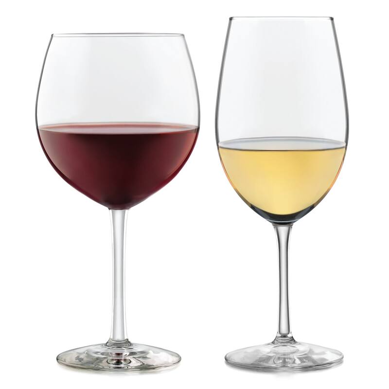 Libbey Vineyard Reserve 8-Piece Wine Glass Party Set for Chardonnay and Merlot/Bordeaux - Set of 8