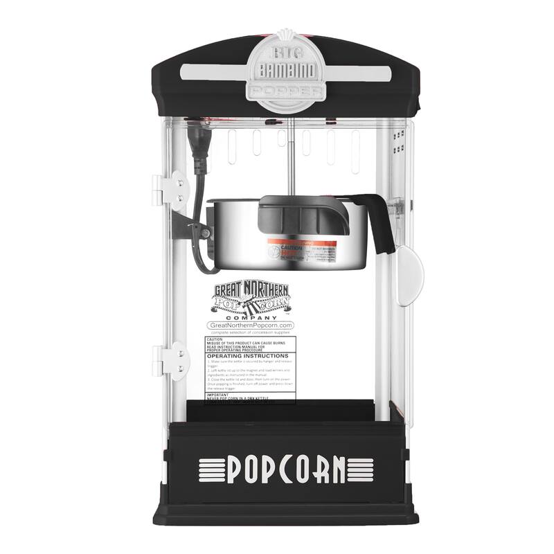 Popcorn Machine - Big Bambino Old Fashioned Popcorn Maker by Great Northern Popcorn (Black)