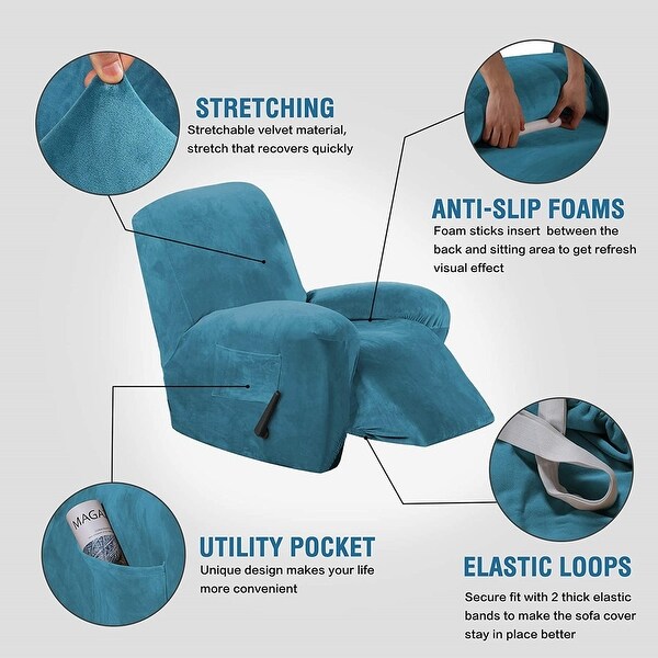 Velvet best sale recliner slipcover