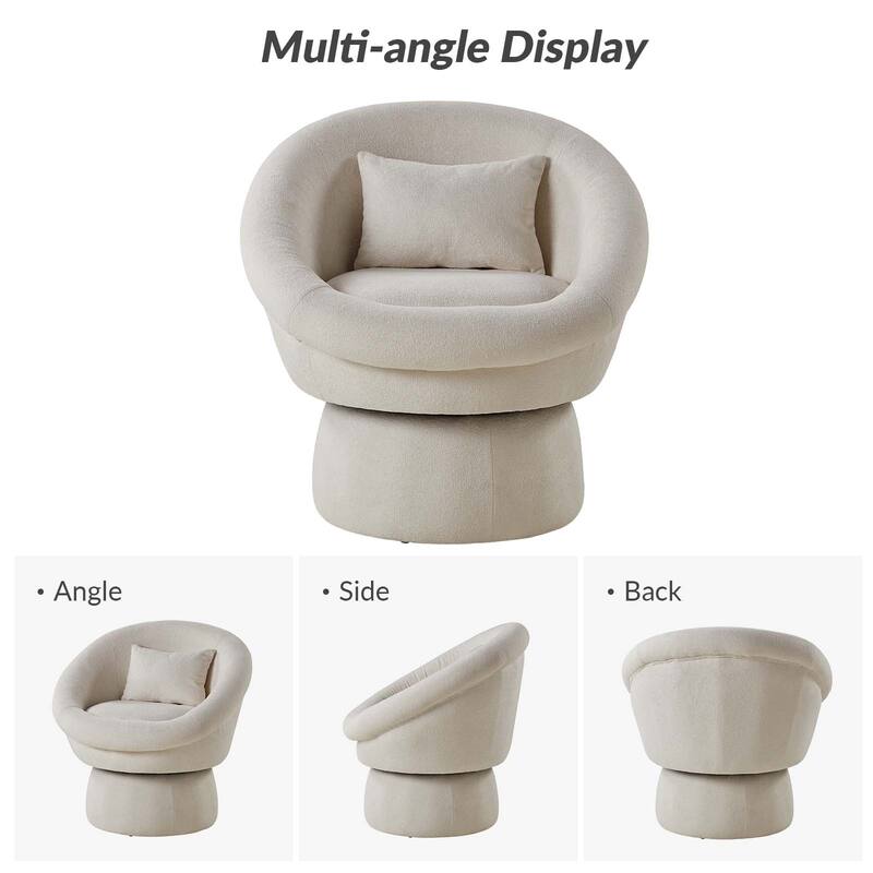Patti Modern Upholstered Swivel Barrel Chair by HULALA HOME