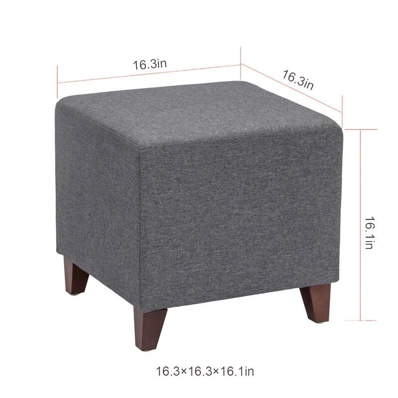 Adeco Simple British Style Cube Ottoman Footstool