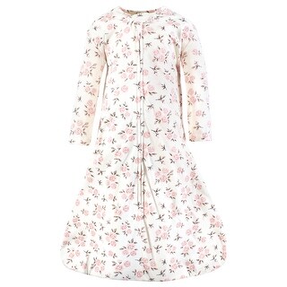 Hudson Baby Infant Girl Long Sleeve Cotton Jersey Sleeping Bag, Sack, Blanket, Neutral Pink Floral