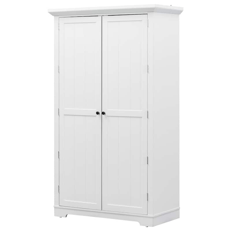 72" Shaker Style Kitchen Pantry Cabinet with Drawers, Freestanding Storage Cupboard with Pull-Out Trays