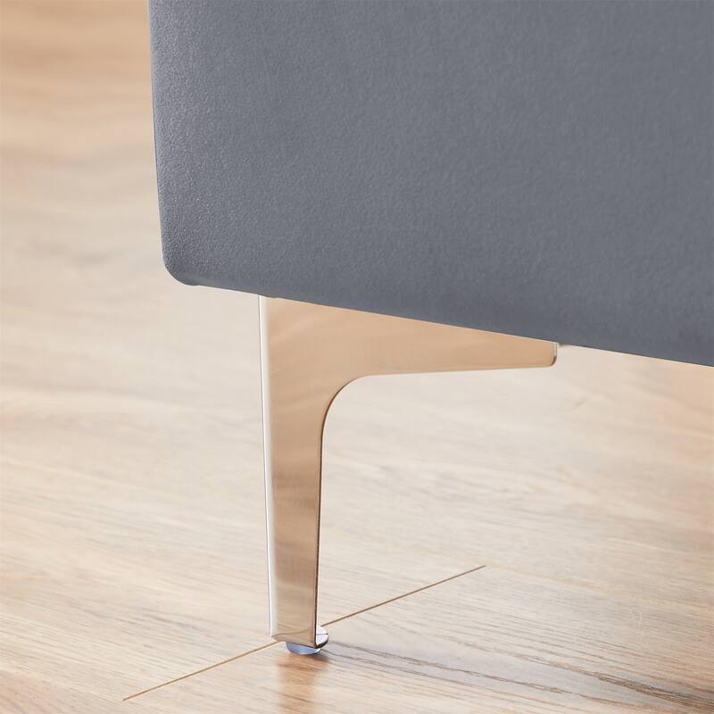 Modern Velvet Ottoman Bench, Storage Ottoman for Home