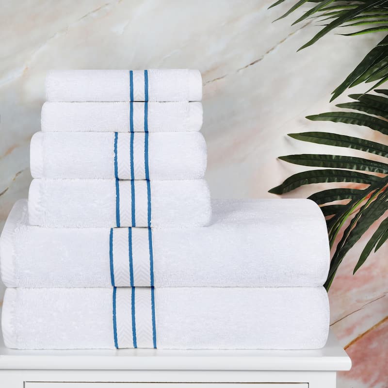 Turkish Cotton 6 Piece Absorbent Heavyweight Towel Set by Superior - Light Blue
