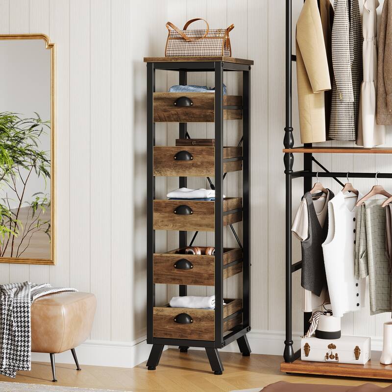 5-Drawer Chest with Metal Knobs