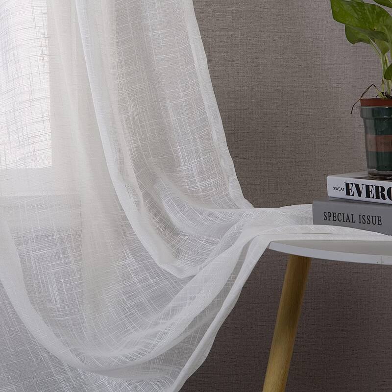 DriftAway Twist Tab Linen Textured Sheer Window Curtains
