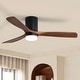 preview thumbnail 19 of 75, Sofucor 42/52 Inch Low Profile Flush Mount Ceiling Fan with Light,Remote Control,Solid wood/ABS Blades,Reversible Quiet DC Motor