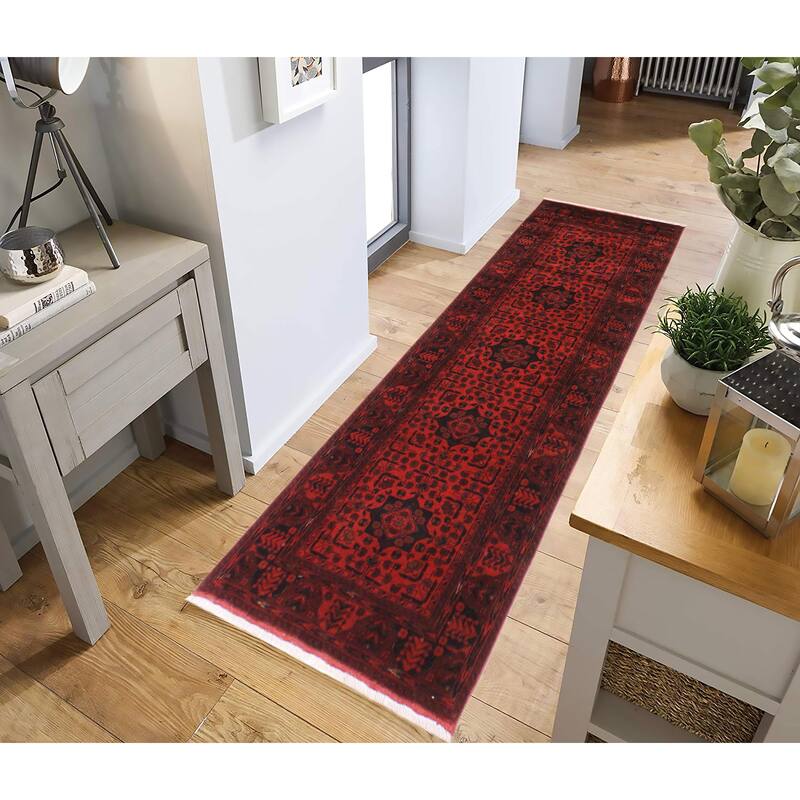 Southwestern Biljik Khal Mohammadi Charley Red/Black Runner - 2'10'' x 9'8''