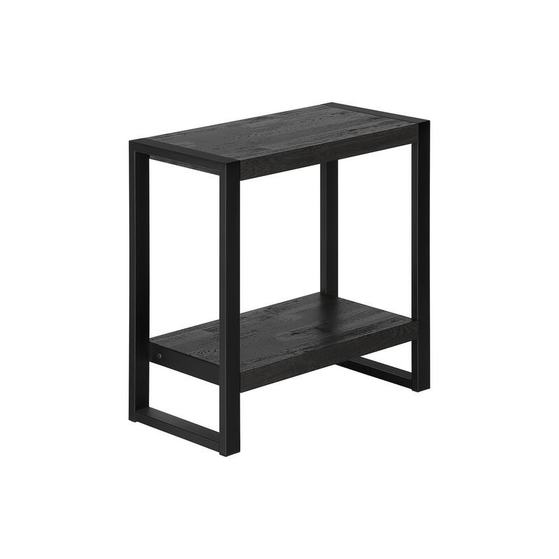 HomeRoots 24" Black End Table With Shelf - 23.75 in. x 23.75 in. x 12.00 in.