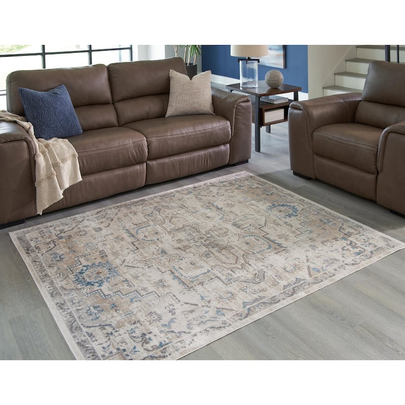 Signature Design by Ashley Barkham White/Gray Rug - 7'10"W x 10'D