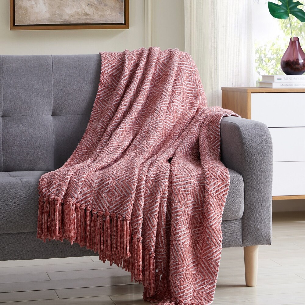 Pink Acrylic Geometric Blankets and Throws Shop our Best
