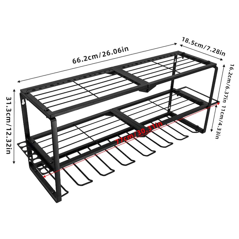 Heavy Duty 3-Tier Power Tool Storage Rack Wall Open Organizer Shelf