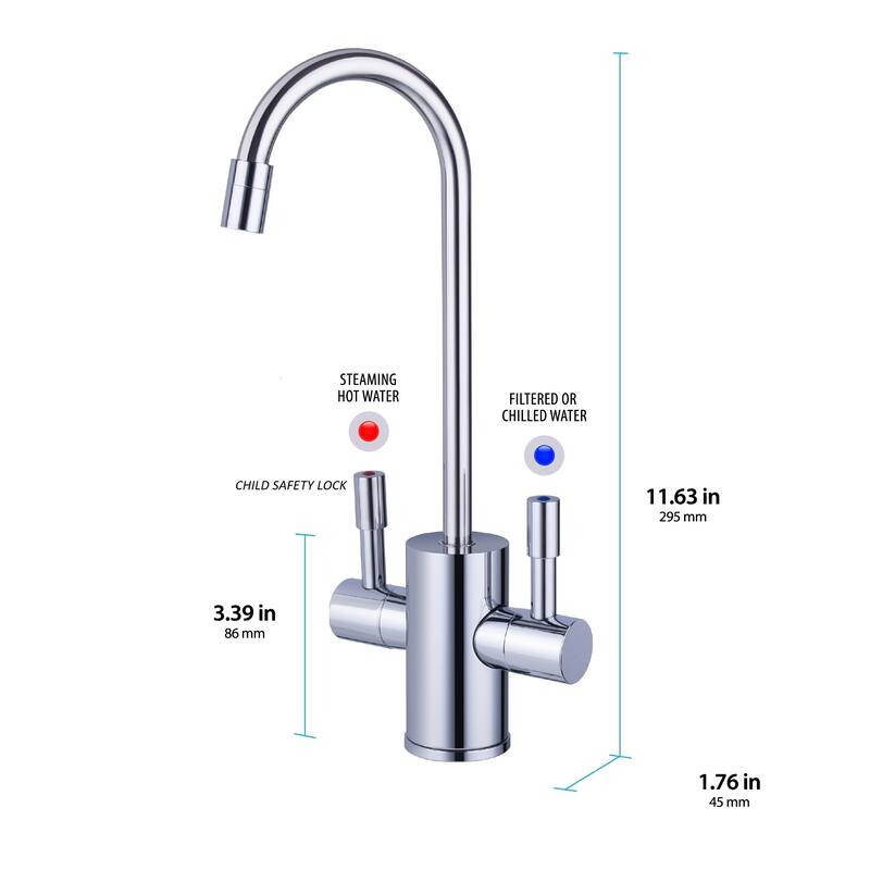 Instant Hot Water Dispenser with Single Handle Brushed Nickel Faucet