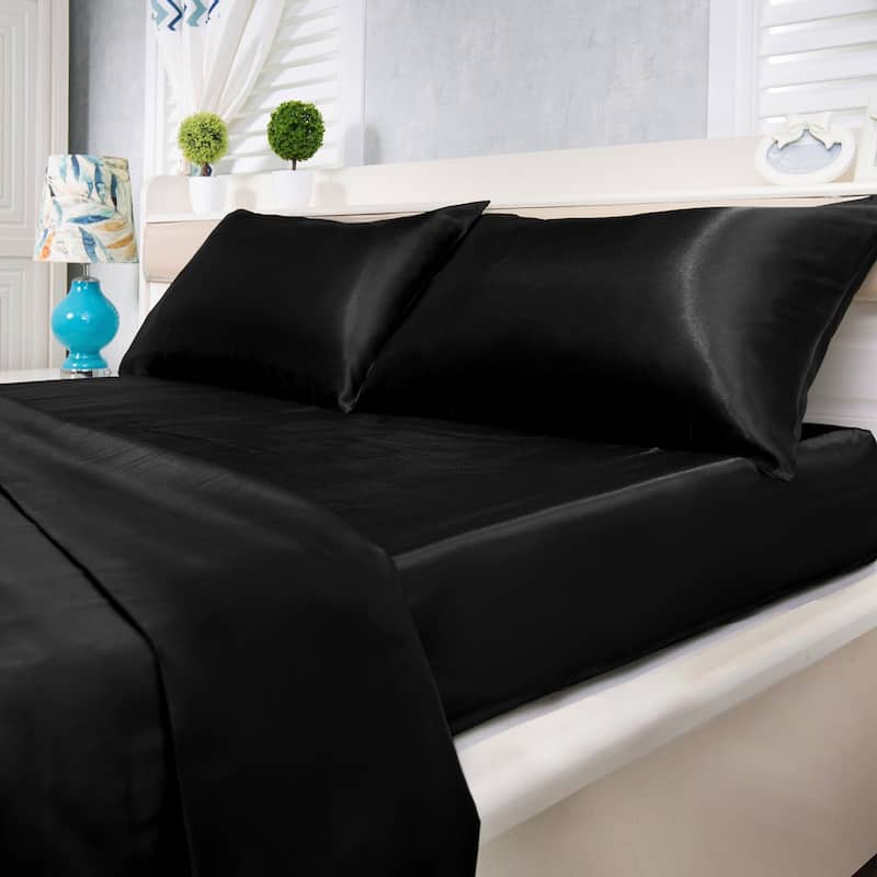 Satin Bed Sheet Set Ultra Soft 4-Piece