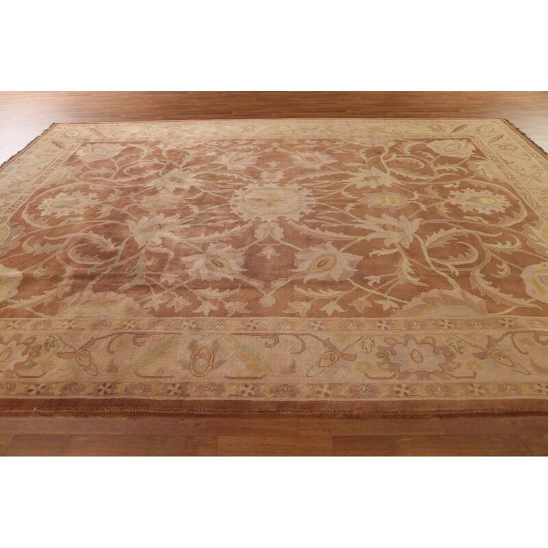 Traditional Floral Agra Indian Area Rug Handmade Wool Carpet - 9'3"x 12'4"