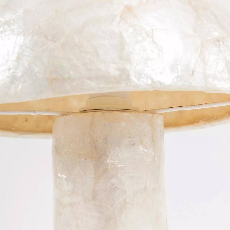 Nautical Capiz Shell Mushroom Table Lamp - Seaside Ocean Beach Dock Decor Light - Table Lamp