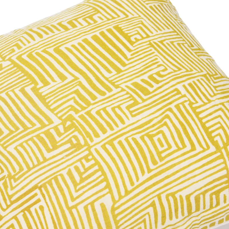 Cotton Pillow with Kuba Cloth Pattern