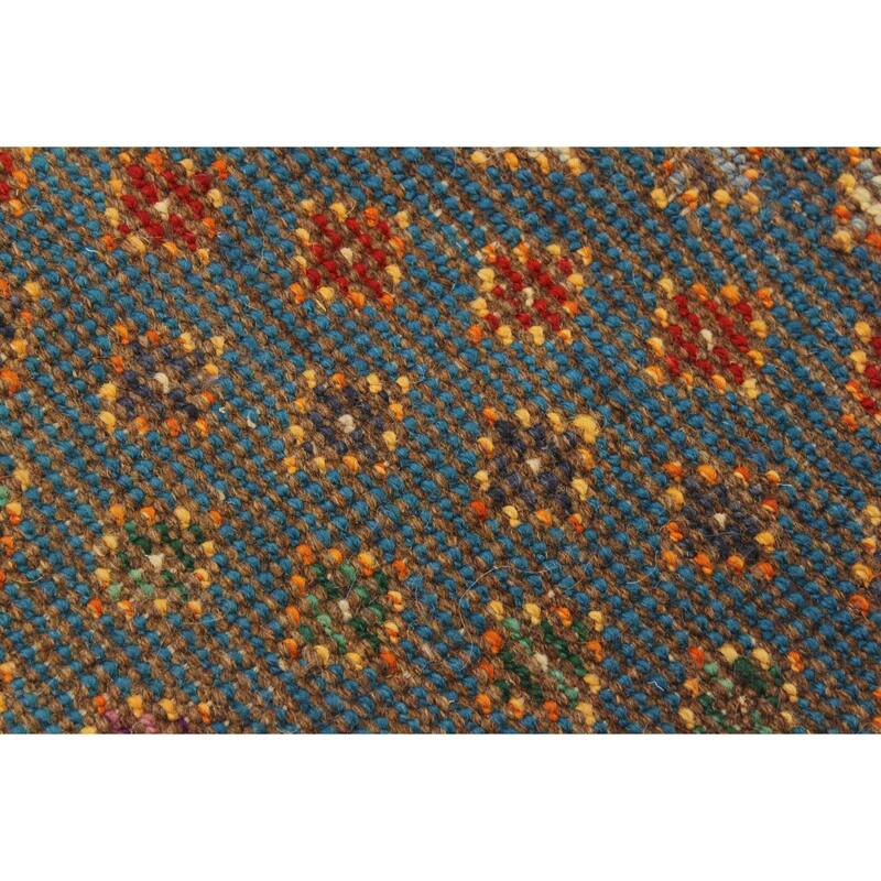 Shabby Chic Balochi Baxter Blue/Red Hand Knotted Wool Rug - 4'9'' x 6'5''