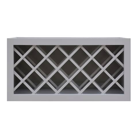 Sunny Wood Grayson 30" Wide x 15" High Wine Bottle Rack Wall Cabinet - Dove Gray